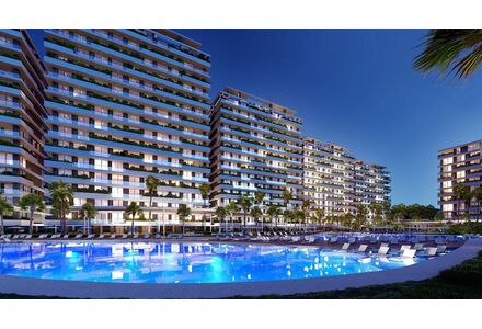 Квартира 2-комнатная 1+1 у моря в Искеле (Лонг Бич Искеле) площадь 77м²