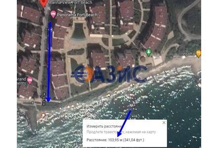 Квартира 2-комнатная 1+1 в Несебре (Святой Влас) площадь 61м² 1 этаж