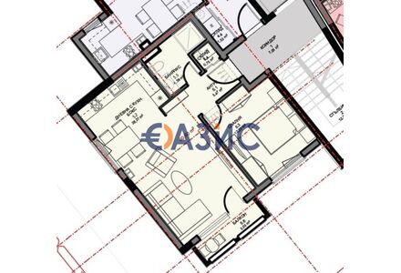 Квартира 2-комнатная 1+1 в Поморие площадь 77.6м² 3 этаж