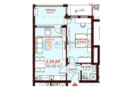 Apartment 2-room 1+1 in Nesebar (Sveti Vlas) Bulgaria area 75m² 1 floor