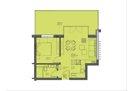 Apartment 2-room 1+1 in the forest in Varna Bulgaria area 76.68m² 6 floor