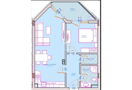 Квартира 2-комнатная 1+1 в Бургасе площадь 68м² 2 этаж