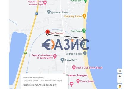 Квартира 2-комнатная 1+1 в Несебре (Солнечный Берег) площадь 54.3м² 3 этаж