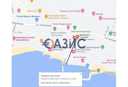 Apartment 2-room 1+1 in Nesebar (Sveti Vlas) Bulgaria area 68m² 1 floor
