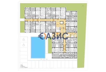 Квартира 2-комнатная 1+1 в Несебре (Елените) площадь 59м² 3 этаж