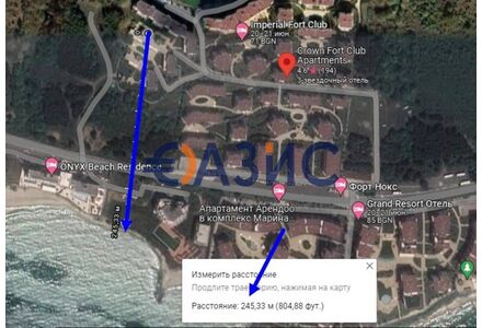 Apartment 2-room 1+1 in Nesebar (Sveti Vlas) Bulgaria area 90m² 4 floor