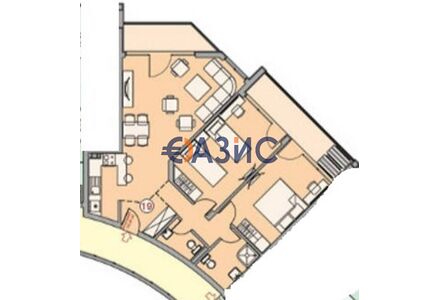 Квартира 3-комнатная 2+1 в Несебре (Святой Влас) площадь 122.7м² 4 этаж