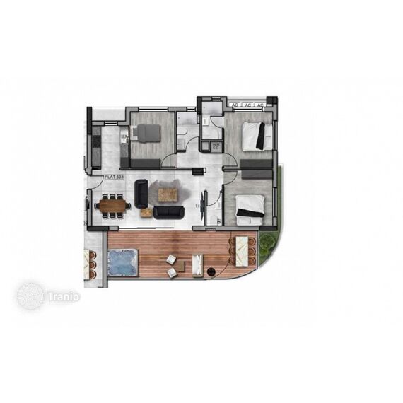 Квартира 1-комнатная 2+1 в Ларнаке площадь 126м², изображение 2