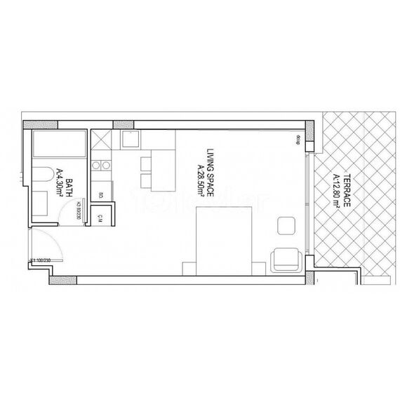 Apartment 1-room 1+0 studio by the sea in Esentepe Cyprus area 49m² 2 floor, 10 image
