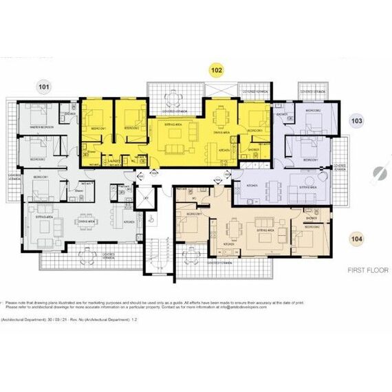 Apartment 3-room 2+1 in Paphos (downtown) Cyprus area 105m² 2 floor, 3 image