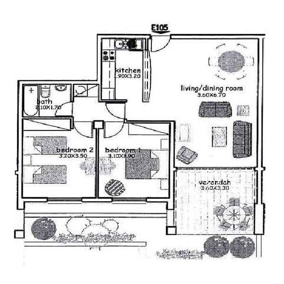 Квартира 3-комнатная 2+1 у моря в Полисе площадь 90м², изображение 7