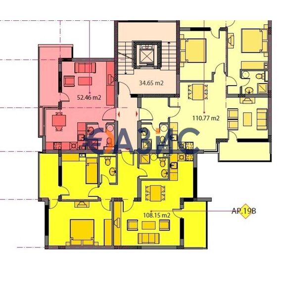 Квартира 3-комнатная 2+1 в Несебре (Равда) площадь 108.2м² 5 этаж, изображение 10