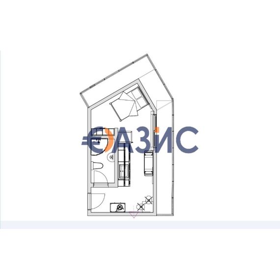 Квартира 1-комнатная в Несебре (Солнечный Берег) площадь 47.4м² 6 этаж, изображение 12