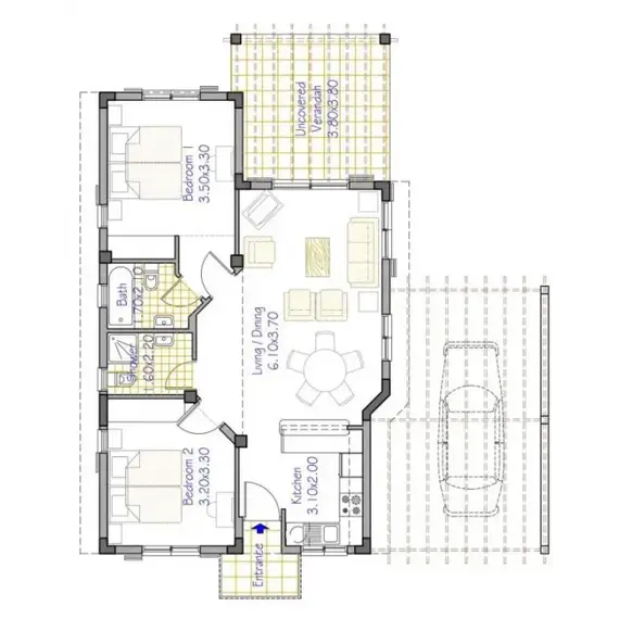 Вилла в Пафосе (центр) (Пафос) площадь 80м²