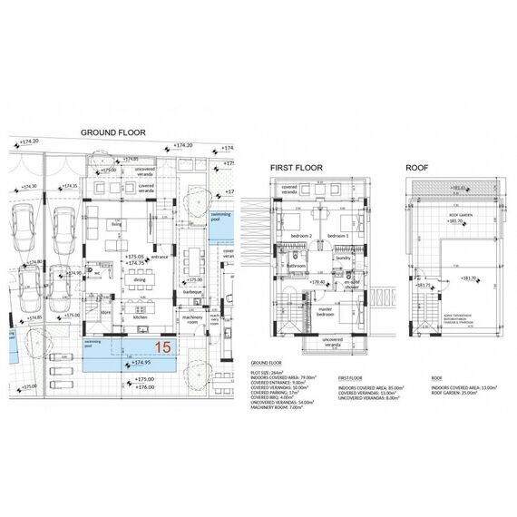 Вилла в горах в Пафосе (центр) площадь 220м² 2-этажный