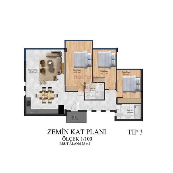 Вилла в центре Кирении площадь 125м²