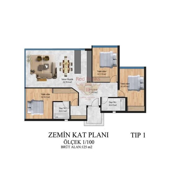 Вилла в центре Кирении площадь 125м², изображение 14