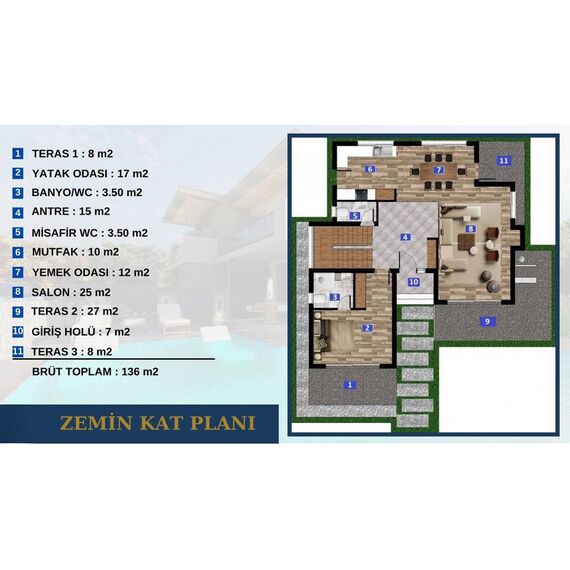 Вилла в Алсанджаке площадь 280м² 2-этажный, изображение 12