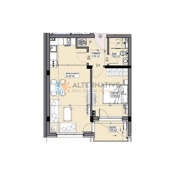 Apartment 2-room 1+1 in Burgas (Sarafovo) Bulgaria area 65m² 4 floor, 3 image