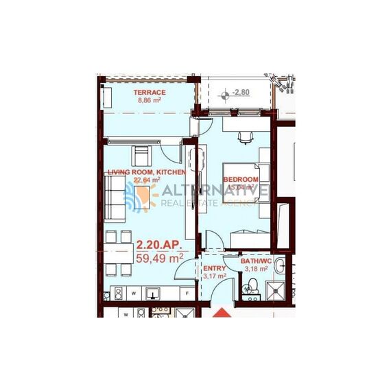 Apartment 2-room 1+1 in Nesebar (Sveti Vlas) Bulgaria area 75m² 1 floor