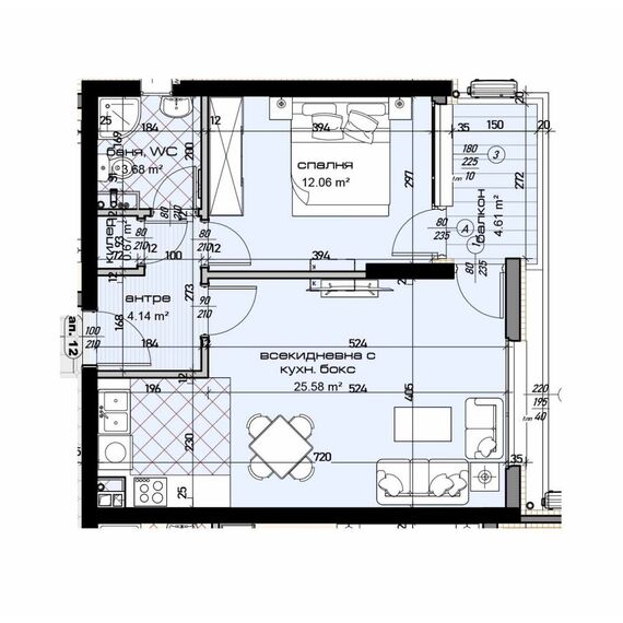 Apartment 2-room 1+1 in Varna Bulgaria area 72.18m² 3 floor, 7 image