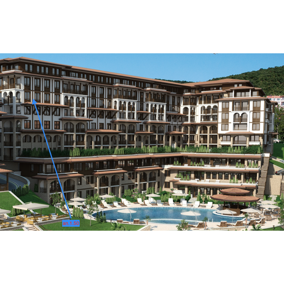 Apartment 1-room 1+0 studio by the sea in Nesebar (Sveti Vlas) Bulgaria area 75.37m² 
