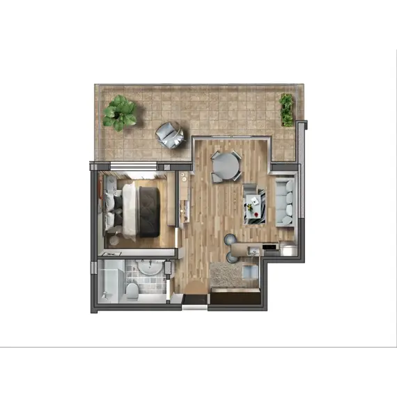 Квартира 2-комнатная 1+1 в лесу в Варне площадь 76.68м² 6 этаж, изображение 7