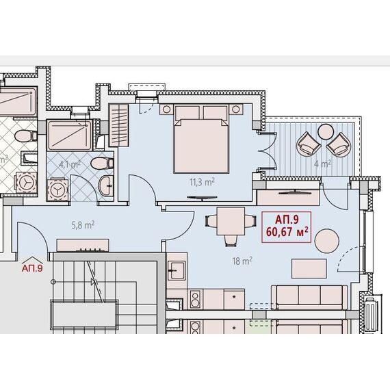 Apartment 2-room 1+1 in Nesebar (Sunny Beach) Bulgaria area 61m² 3 floor, 3 image