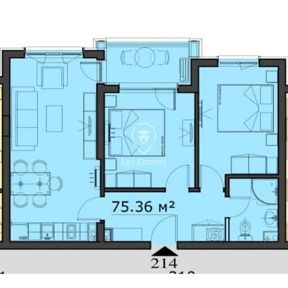 Квартира 3-комнатная 2+1 в Несебре (Солнечный Берег) площадь 75м² 2 этаж, изображение 10