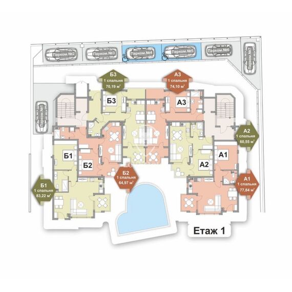 Квартира 2-комнатная 1+1 в Несебре (Равда) площадь 77м², изображение 7