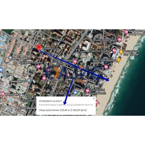 Apartment 1-room in Nesebar (Sunny Beach) Bulgaria area 41m² 2 floor
