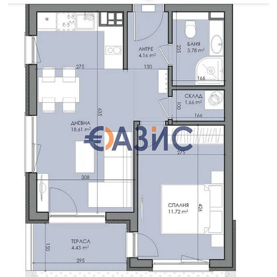 Квартира 2-комнатная 1+1 в Созополе площадь 60.7м² 1 этаж, изображение 18