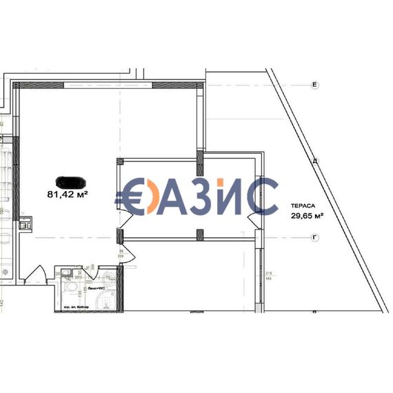 Квартира 3-комнатная 2+1 в Приморско площадь 81.4м² 1 этаж, изображение 10