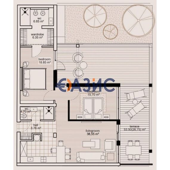 Apartment 3-room 2+1 in Nesebar (Sveti Vlas) Bulgaria area 148.3m² , 13 image