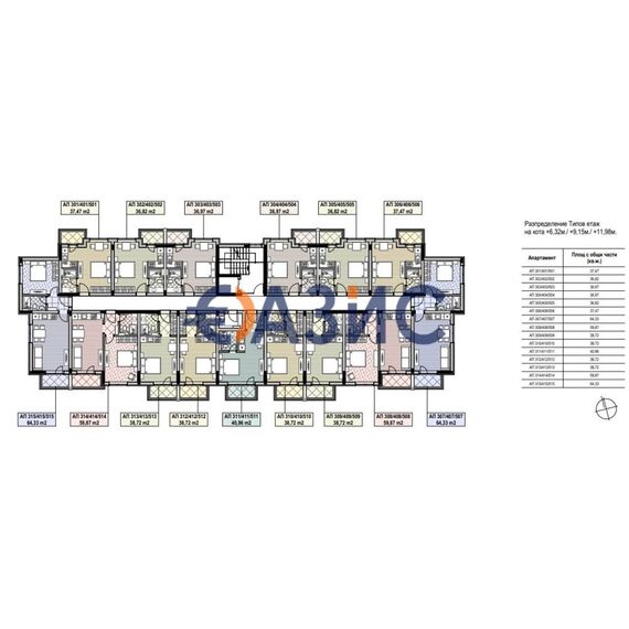 Apartment 2-room 1+1 in Nesebar (Sunny Beach) Bulgaria area 69.5m² 1 floor