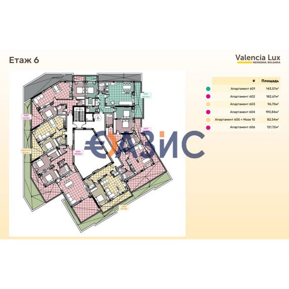 Квартира 2-комнатная 1+1 в Несебре площадь 73.2м² 3 этаж, изображение 10