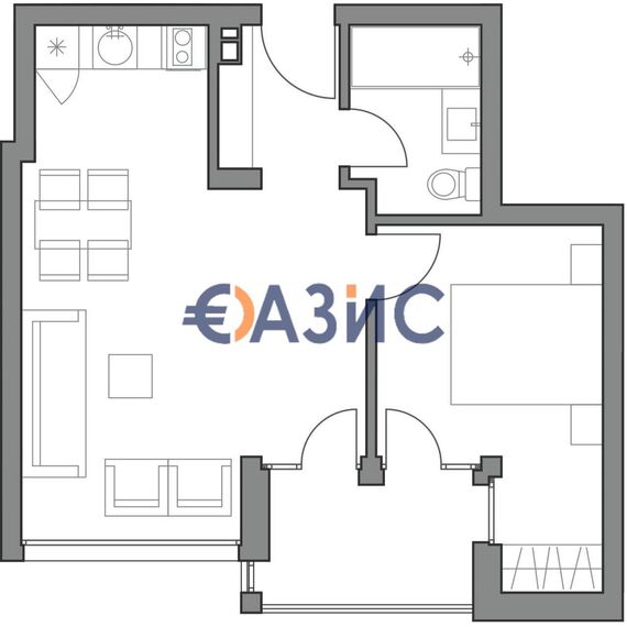 Apartment 2-room 1+1 in Nesebar (Obzor) Bulgaria area 57.4m² 2 floor, 14 image