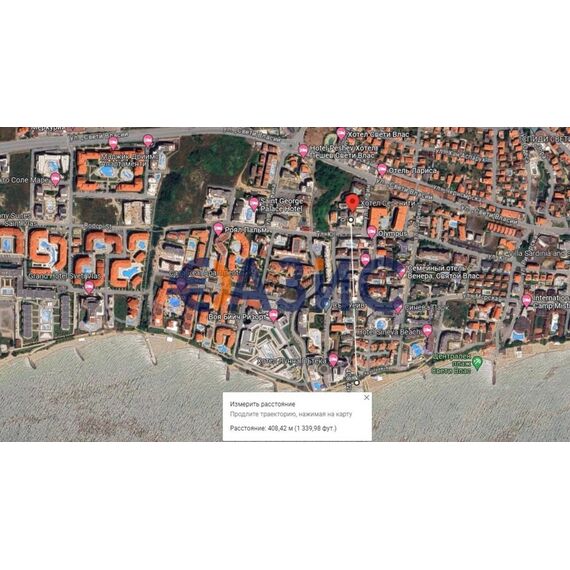 Квартира 2-комнатная 1+1 в Несебре (Святой Влас) площадь 57м²