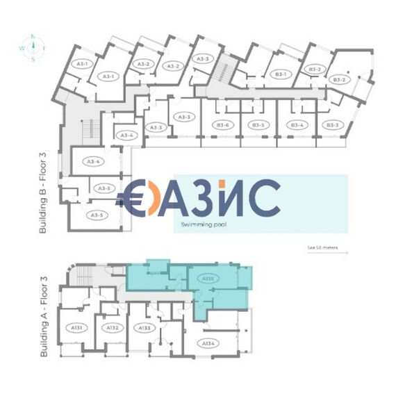 Квартира 3-комнатная 2+1 в Несебре (Обзор) площадь 95.5м² 3 этаж, изображение 14