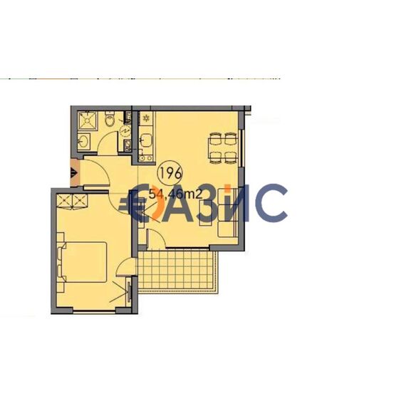 Квартира 2-комнатная 1+1 в Несебре (Солнечный Берег) площадь 63.2м² 2 этаж, изображение 9