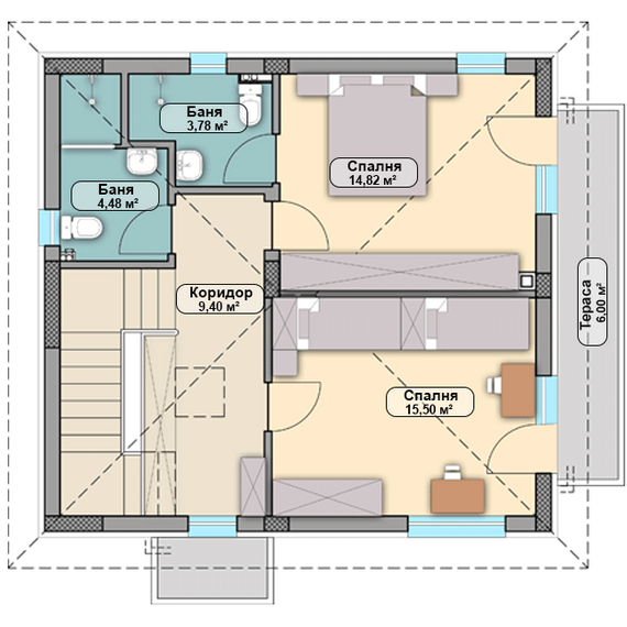 Дом в лесу в Варне площадь 142м² 2-этажный, изображение 19
