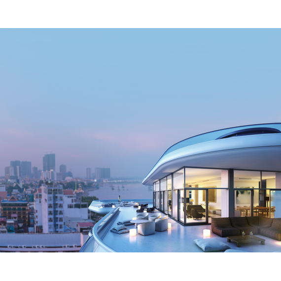 Квартира 2-комнатная 1+1 в Пномпене площадь 74.33м² в ЖК Le Condé, изображение 2