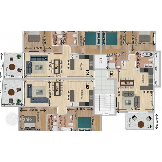 Apartment 2-room 1+1 in Kiti (Kiti) Cyprus area 75m² , 8 image