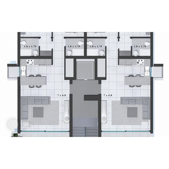 Квартира 2-комнатная 1+1 в Ларнаке площадь 78м², изображение 6